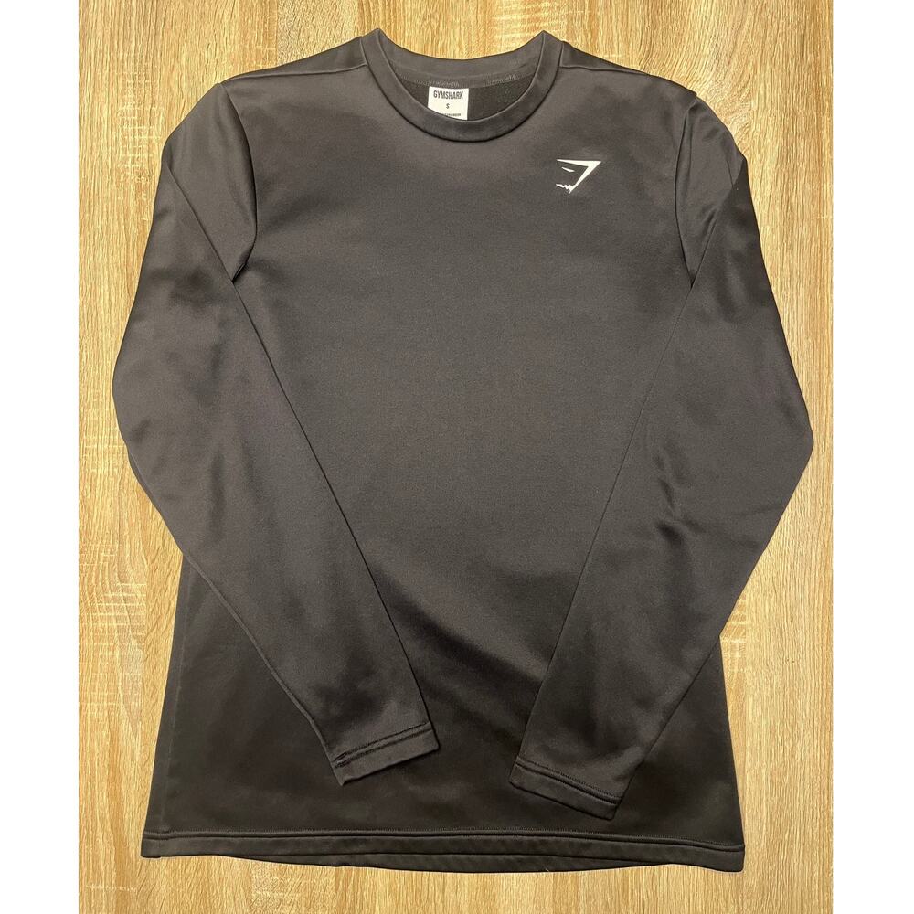 Gymshark Sweatshirt Black Crew Neck Pullover Logo Longsleeve Mens Small